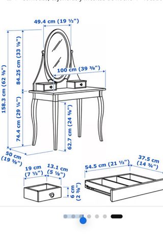 Tocador blanco con espejo ovalado