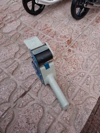 Dispensador cinta adhesiva azul y gris