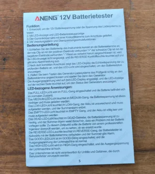 Batería. Comprobador Estado Batería.