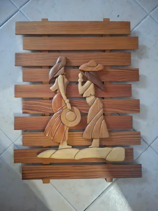 Cuadro de marquetería de madera