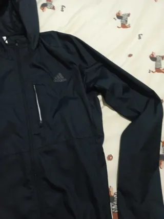 Cortavientos Adidas Negro con Capucha