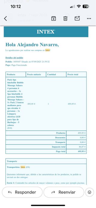 Jacuzzi Intex PureSpa Bubble Massage 4 personas