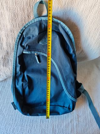 Mochila grande azul oscuro plateado asas ajustable