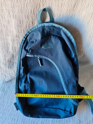 Mochila grande azul oscuro plateado asas ajustable