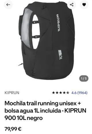 Chaleco Trail Running Kiprun Talla XL