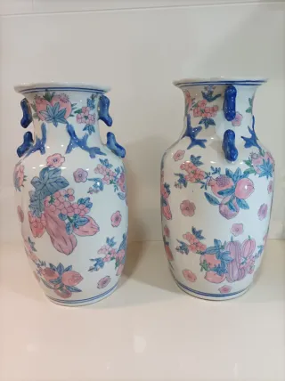 Set di 2 vasi in ceramica smaltata