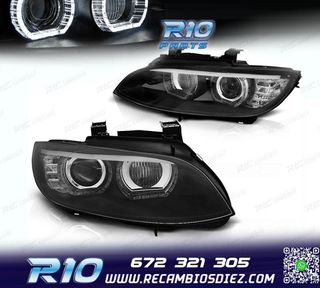FAROS BMW E92 E93 06-10 XENON OJOS ANGEL LED DLR FONDO NEGRO