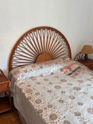 Cama Ratán Estilo Peacock + Colchón