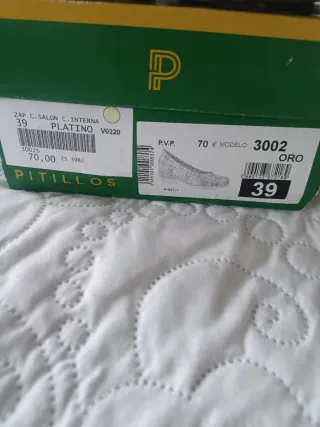 Bailarinas Pitillos Oro Talla 39