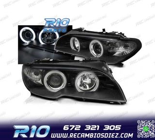 FAROS BMW E46 COUPE 03-06 XENON OJOS ANGEL CCFL FONDO NEGRO