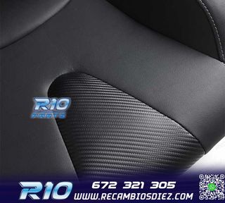 ASIENTO DEPORTIVO SEMI BAQUET ESTILO RS CUERO NEGRO