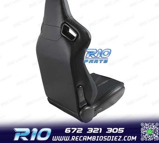 ASIENTO DEPORTIVO SEMI BAQUET ESTILO RS CUERO NEGRO