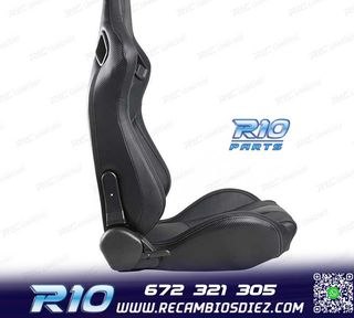 ASIENTO DEPORTIVO SEMI BAQUET ESTILO RS CUERO NEGRO