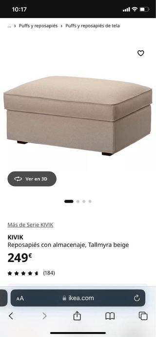 Reposapiés con almacenaje tipo Kivik