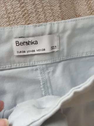 Pantalón Bershka Wide Leg Azul claro