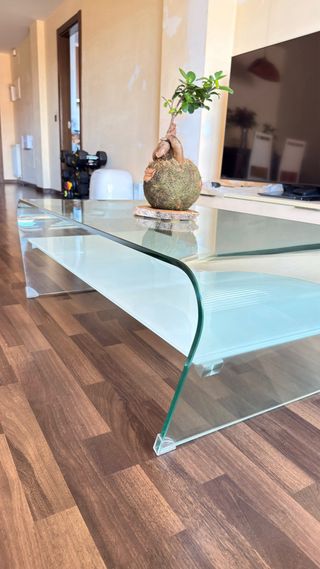 Mesa de centro de cristal moderna