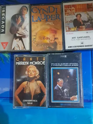 Lote 5 Cassettes: Jon Secada, Cyndi Lauper, Art Ga