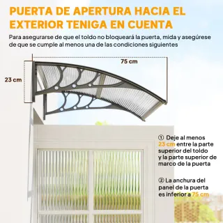 Marquesina para Puerta/Ventana 100x75 cm