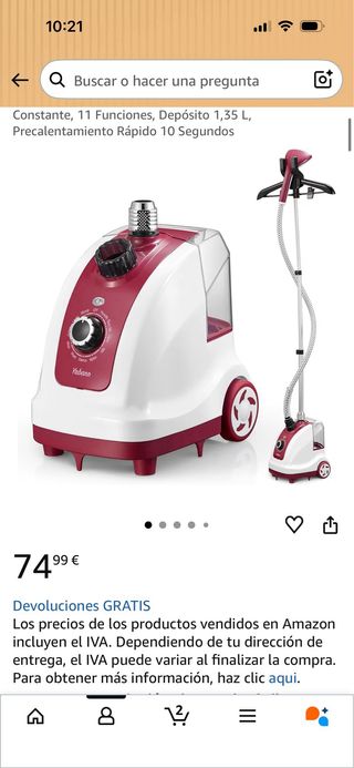 Vaporizador/plancha Vertical 1950W