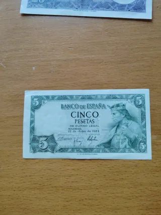 Lote 5 Billetes Pesetas España