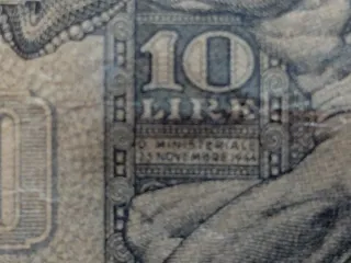 10 Lire Italia Giove 1943 stampa decentrata