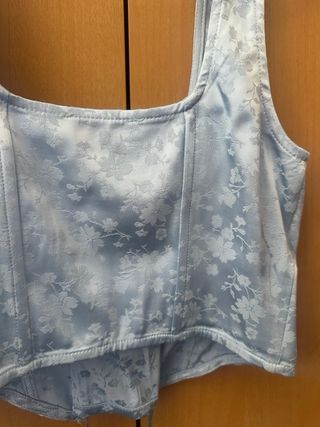 Corsé azul Stradivarius con cordones