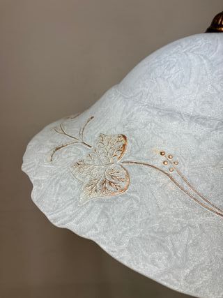 Lampadario metallo/vetro D.50 decoro foglia