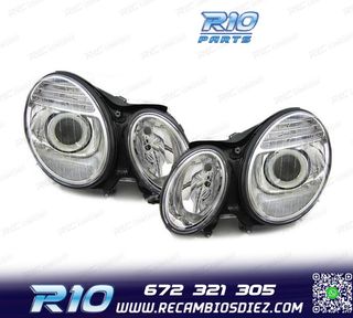 FAROS XENON MERCEDES CLASE E W211 02-06 FONDO CROMO