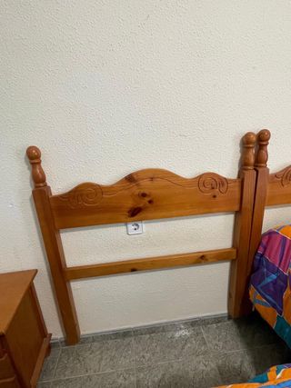 Conjunto 2 cabeceros y 2 mesillas madera