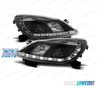FAROS OPEL CORSA D 06-10 LUZ DIURNA FONDO NEGRO