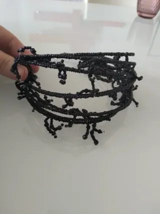 Collana girocollo perline nere