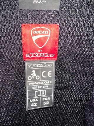 Cazadora Cuero Ducati Roja Negra Blanca