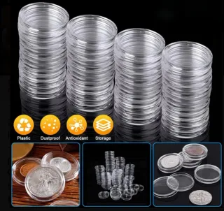 100 Capsule per Monete da 30 mm con custodia