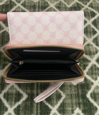 Portafoglio donna rosa con fantasia