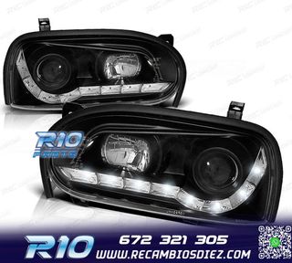 FAROS VOLKSWAGEN VW GOLF 3 LED DIURNA NEGROS