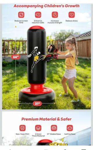 Saco de boxeo inflable para niños