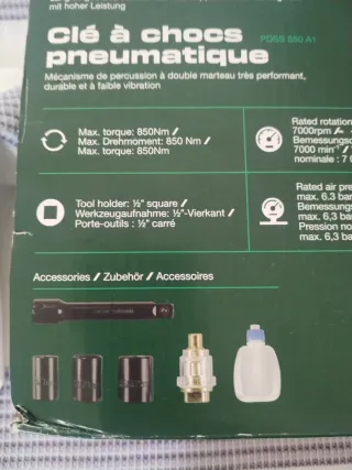 PARKSIDE Clave de impacto neumática PDSS 850 A1