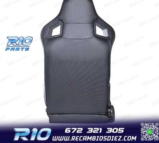KIT ASIENTO DEPORTIVO SEMI BAQUET ESTILO RS CUERO NEGRO