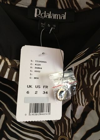 Falda midi marrón y negra Anthropologie XS £98