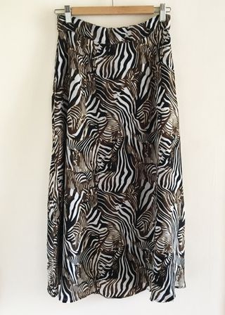 Falda midi marrón y negra Anthropologie XS £98
