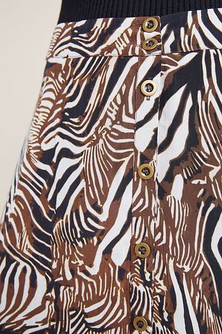 Falda midi marrón y negra Anthropologie XS £98