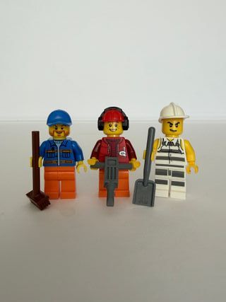 3 Minifiguras Lego City Operarios