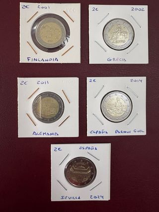 Monedas 2€ Finlandia, Grecia, Alemania, España