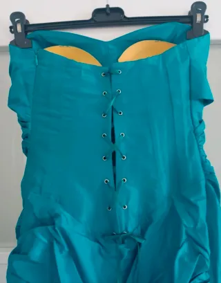 Vestido de fiesta largo color teal