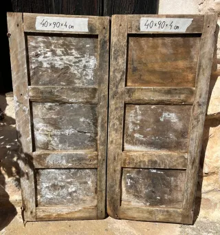 Ventanas de madera rústicas (2 unidades)