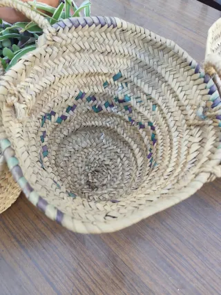 3 Cestas de anea artesanales