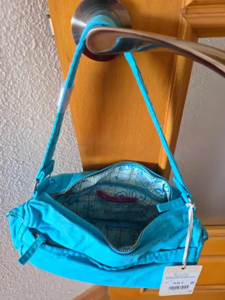 Bolso Massimo Dutti azul turquesa