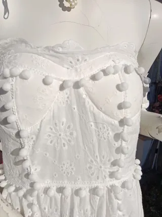 Vestido midi fiesta blanca Ibicenco boho