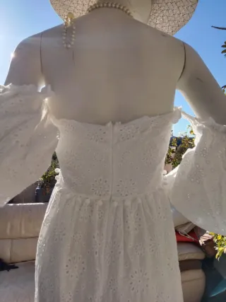 Vestido midi fiesta blanca Ibicenco boho