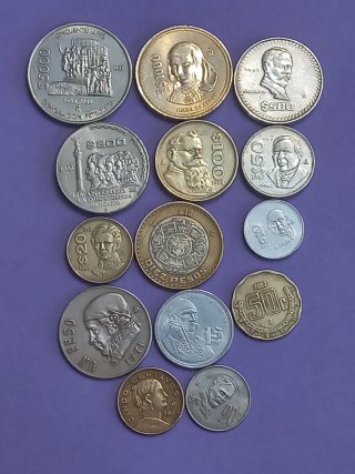 Lote de 14 monedas antiguas Mexico